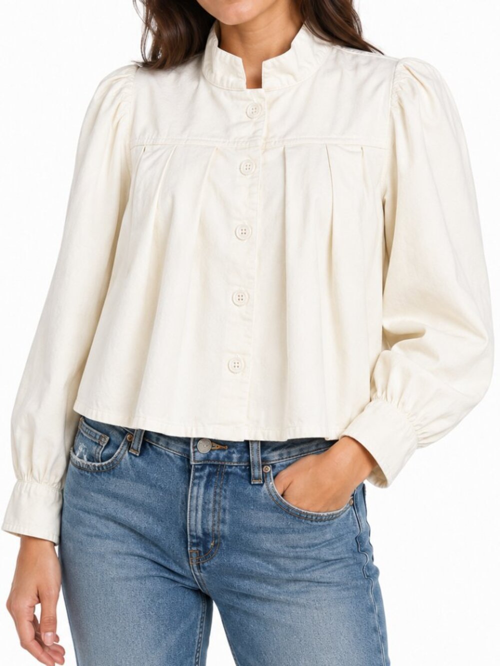 STARKx MVG Jade Jacket XS Natural Cotton Corduroy Pleated Cropped NWT